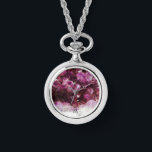 Modern trendy chic purple amethyst monogrammed watch<br><div class="desc">Watch with modern chic purple amethyst mineral gemstone pattern.
Stylish elegant design.
You can add your own monogram to personalise.</div>