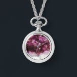 Modern trendy chic purple amethyst monogrammed watch<br><div class="desc">Watch with modern chic purple amethyst mineral gemstone pattern.
Stylish elegant design.
You can add your own monogram to personalise.</div>