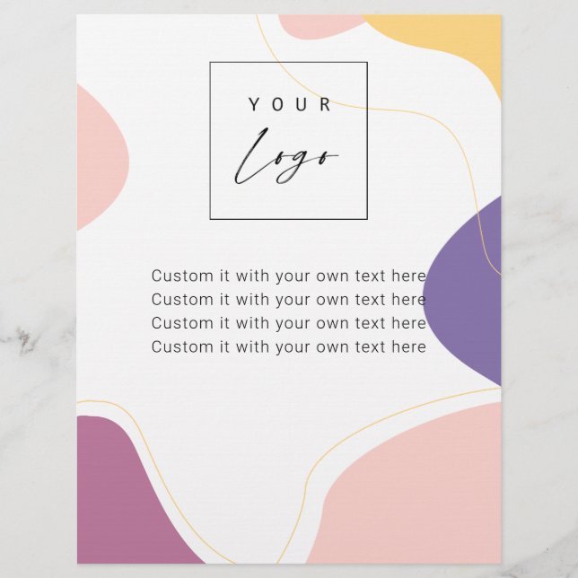 Modern Trendy Chic Wavy Shapes Your Logo Flyer (Front)