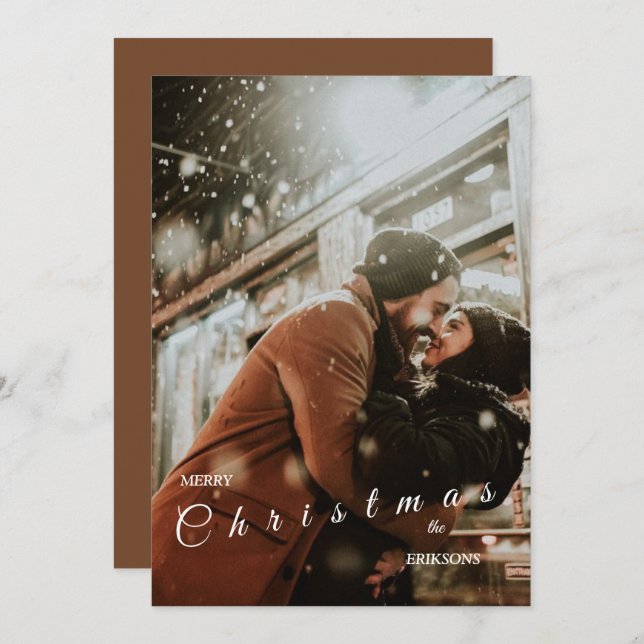  Modern Trendy Christmas Card for Couples (Front/Back)