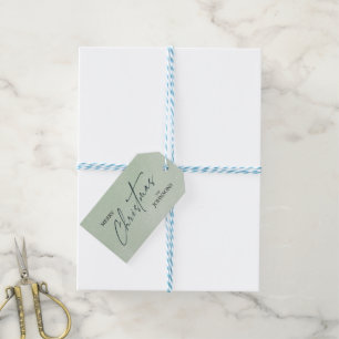 Modern Trendy Christmas   Elegant Green Gift Tags