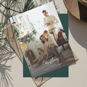 Modern Trendy Christmas Family Photo Holiday Card