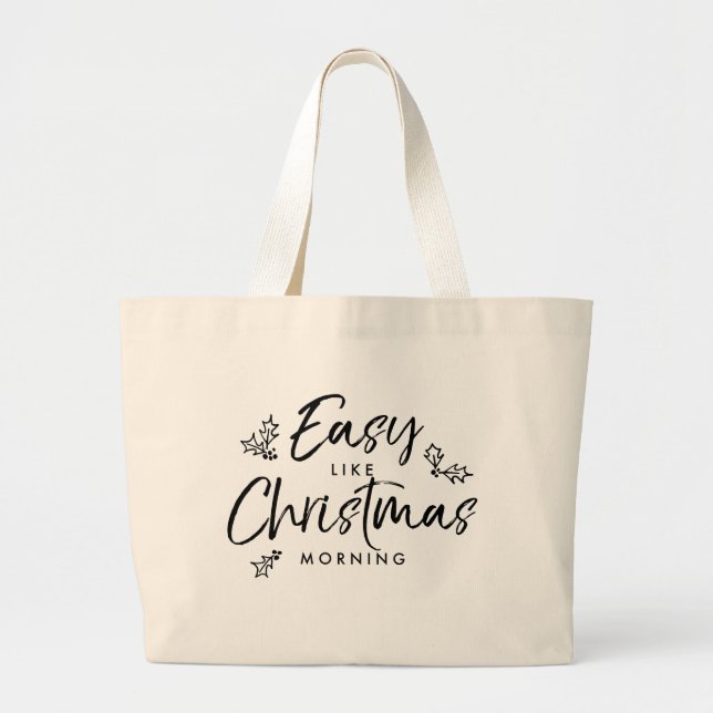Modern Trendy Christmas Fun Quote Lyrics Humour Pu Large Tote Bag (Front)