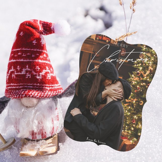 Modern Trendy Christmas |  Romantic Couple Photo  Card (Creator Uploaded)