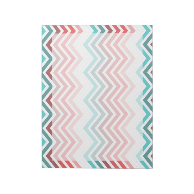 Modern, trendy, colorful chevron zigzag notepad (Rotated)