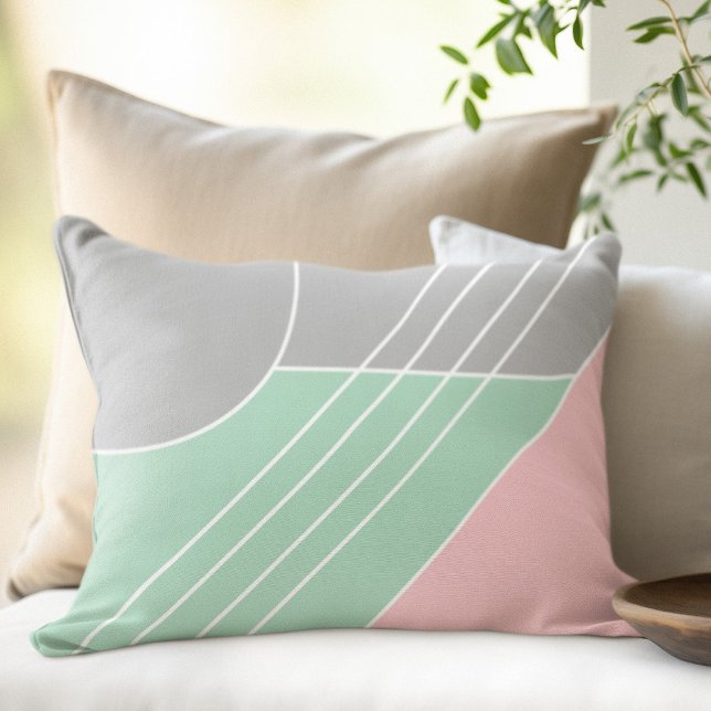 Modern trendy colour block abstract elegant lumbar cushion (Creator Uploaded)