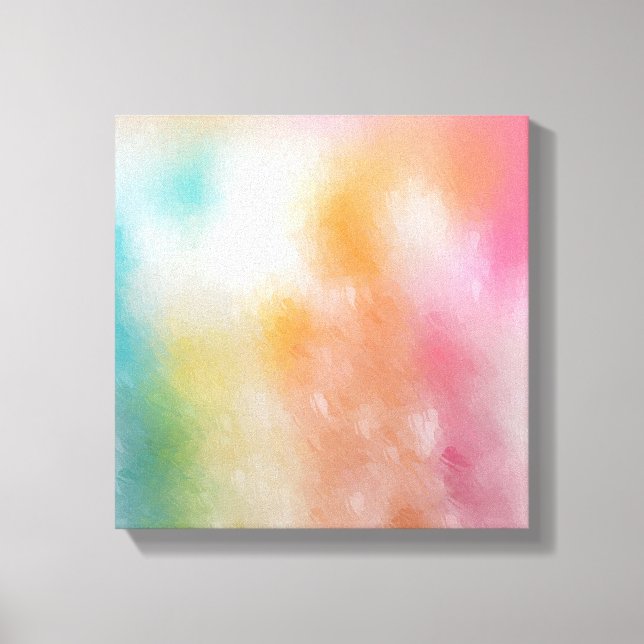 Modern Trendy Colourful Abstract Art Red Pink Blue Canvas Print (Front)