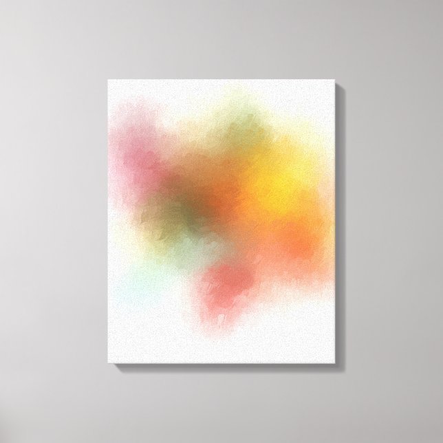 Modern Trendy Colourful Abstract Artwork Blue Red Canvas Print (Front)