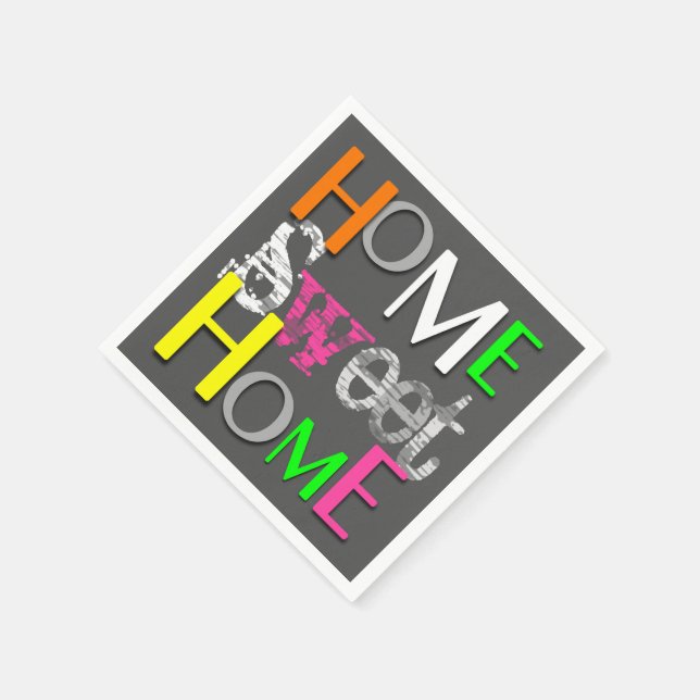 Modern Trendy Colourful Home Sweet Home Napkin (Corner)