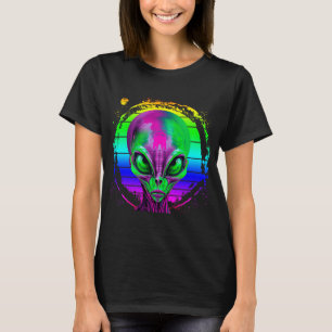 Modern Trendy Colourful Rainbow Alien T-Shirt