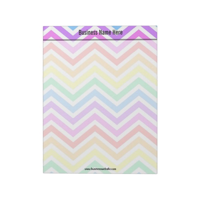 modern, trendy colourful rainbow chevron custom notepad (Rotated)