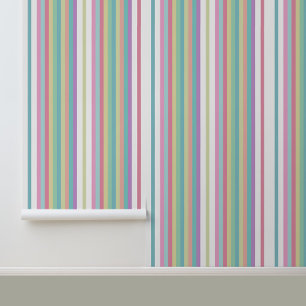 Modern Trendy Colourful Stripes Pattern Wallpaper