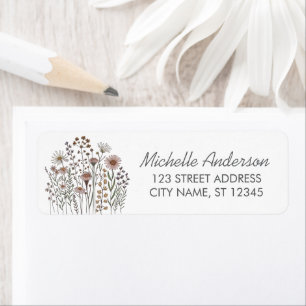 Modern Trendy Colourful Wildflower Return Address 