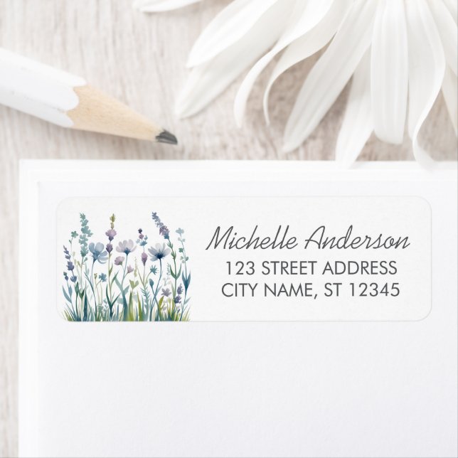 Modern Trendy Colourful Wildflower Return Address  (Insitu)