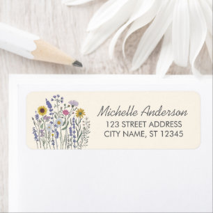 Modern Trendy Colourful Wildflower Return Address 