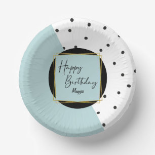 Modern Trendy Confetti Dots Birthday for Her Paper Plate
