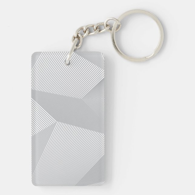 Modern, trendy, cool, simple, artistic pattern key ring (Back)