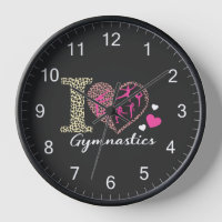 Modern Trendy Cute I Love Gymnastics Leopard