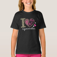 Modern Trendy Cute I Love Gymnastics Leopard