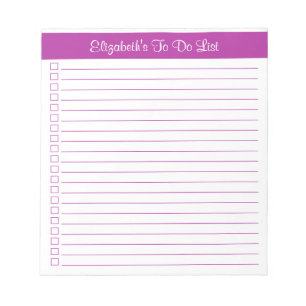 Modern Trendy Dark Pink Column Checklist Notepad