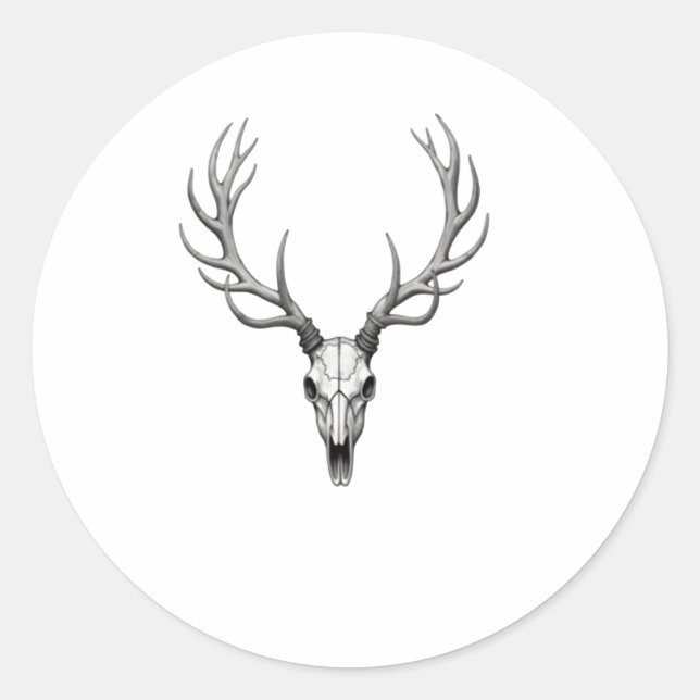 Modern Trendy Deer Skull Sticker2  Classic Round Sticker (Front)