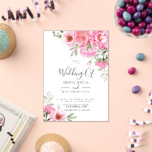 Modern Trendy Designer Rose Wedding Invitations