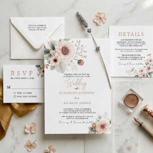 Modern Trendy Dusty Rose Blush Wedding