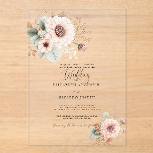 Modern Trendy Dusty Rose Blush Wedding Invitation