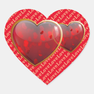 Modern Trendy Elegant Best Popular Love Heart Sticker