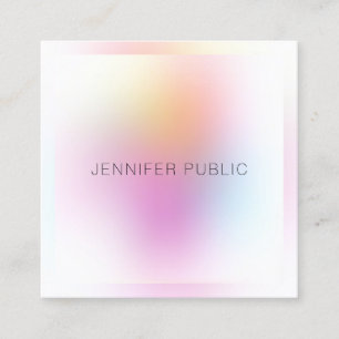 Modern Trendy Elegant Colorful Design Template Square Business Card