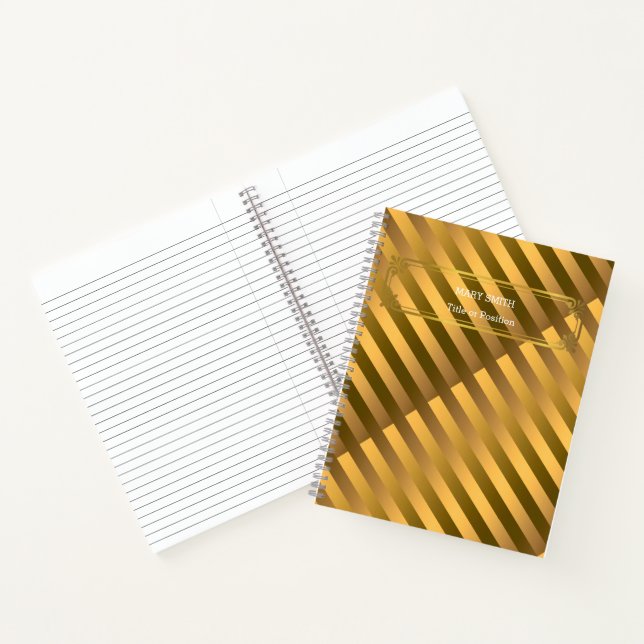 Modern Trendy Elegant Gold Notebook (Inside)