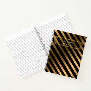 Modern Trendy Elegant Gold Notebook