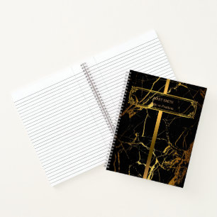 Modern Trendy Elegant Marble Gold Notebook