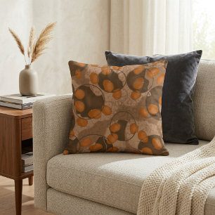 Modern trendy elegant simple boho chic brown  cushion