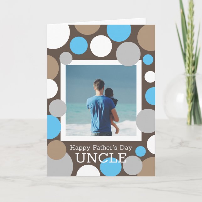 Modern & Trendy Father's Day w/Photo Uncle Card (Front)