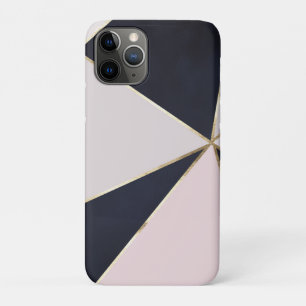 Modern Trendy Feminine Triangle Blue Blush Texture Case-Mate iPhone Case