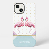 Modern Trendy Flamingo Pink Girly Name