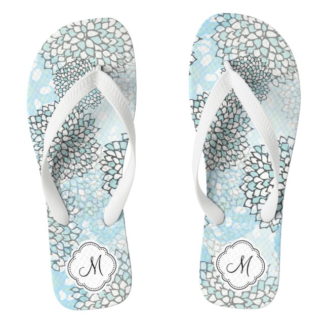 Modern Trendy Floral Pattern Jandals (Footbed)