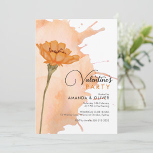 Modern Trendy Floral Valentine's Party invitation