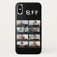 Modern trendy friends collage bff black and white