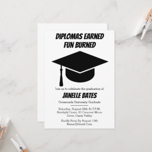 modern trendy funny graduation invitations