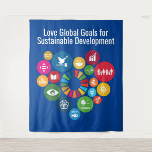 Modern Trendy Gift Sustainability Goals 2030 Tapestry