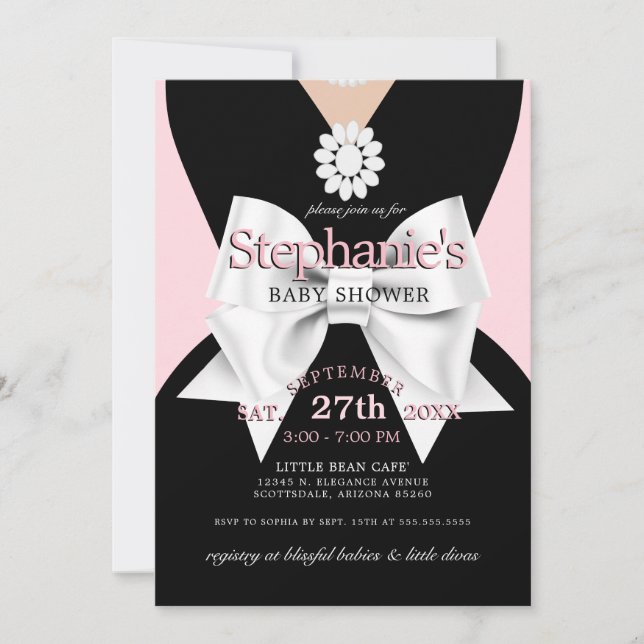Modern Trendy Glam Pink Tiffany Baby Shower Invitation (Front)