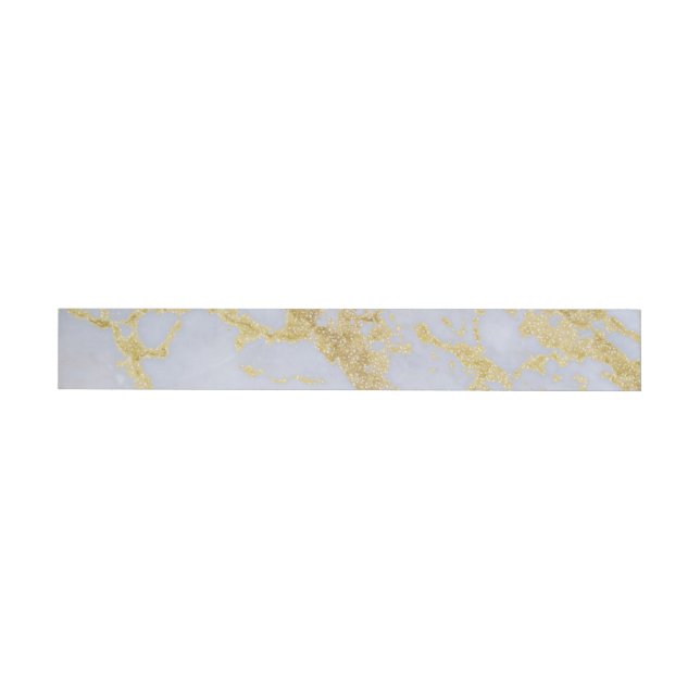 Modern Trendy Gold Glitter Marble Wraparound Address Label (Individual)