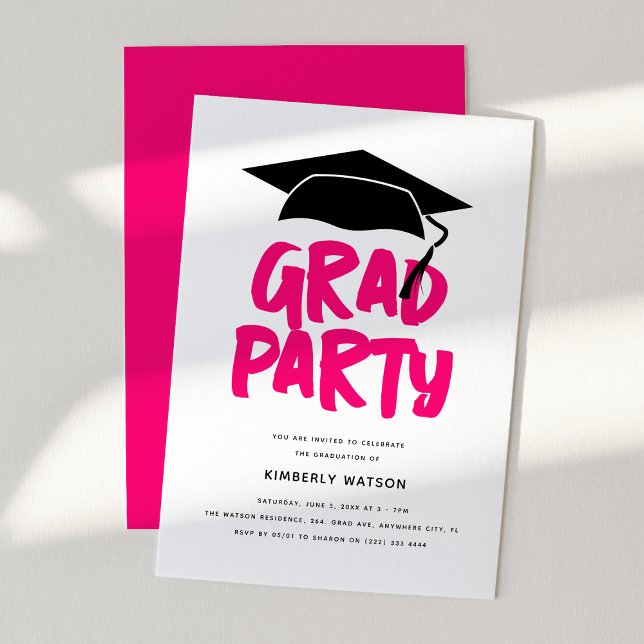 Modern Trendy GRAD Party Graduation  Invitation (Creator Uploaded)