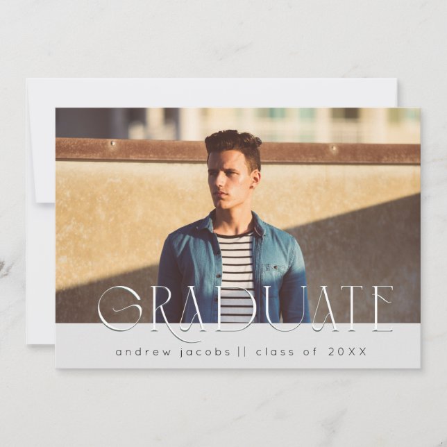 Modern Trendy Graduation Announcement Party (Front)
