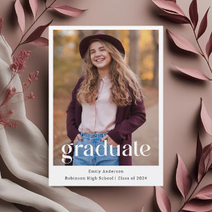 Modern Trendy Graduation Photo Announcement