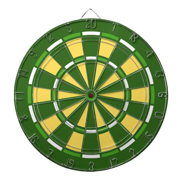 Modern Trendy Green and Yellow  Dartboard (Front)