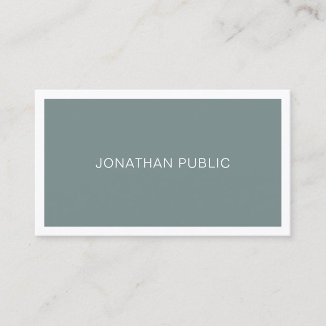 Modern Trendy Green Creative Sleek Design Luxury Business Card (Front)