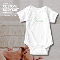 Modern Trendy Green Script Personalised Baby